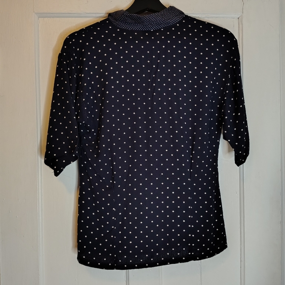 Vintage 80s Anegada's Skirt & Top Set Navy White Polka Dot Womens Size XS/S - Picture 8 of 16